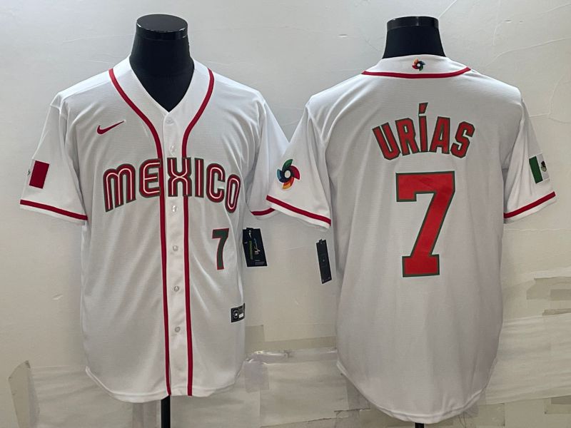 Men 2023 World Cub Mexico #7 Urias White Nike MLB Jersey18->more jerseys->MLB Jersey